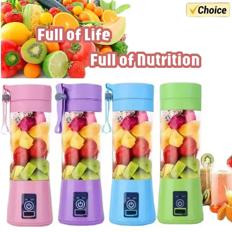 2025 New Mini Portable USB Rechargeable Blender 380ml Handheld Smoothie Maker Travel Juicer Cup for On-the-Go Shakes & Juices