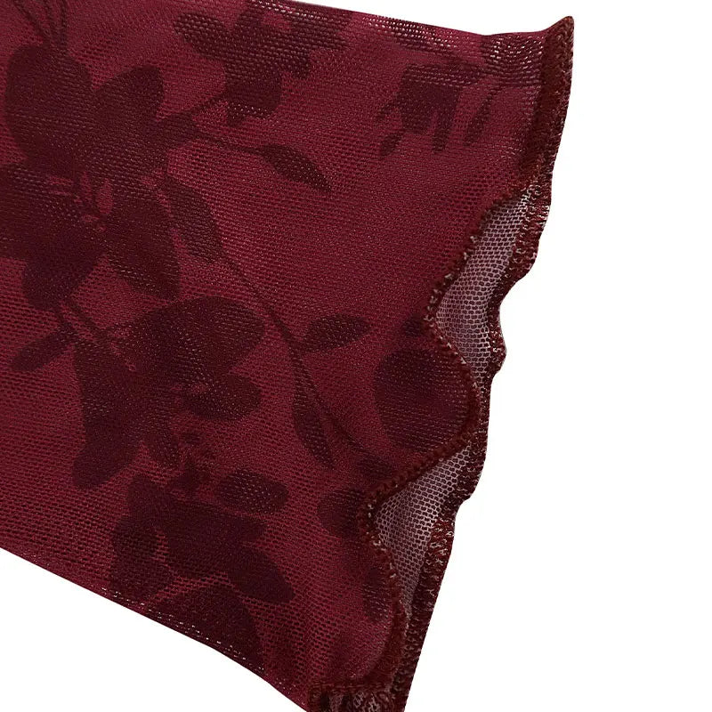 New Dresses Women Autumn O-Neck Sexy Wine Red Streetwear Fashion Print Long Sleeves Dresses Lady Knitted Pullover Clothing Dress